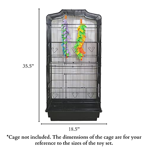 FABMODE 2 Packs Small Pet Toys, Sugar Glider Cage Accessories, Climbing Toys Swing Toys, Suitable for Ferret Birds Parrots Hamster Squirrel Chinchilla Guinea Pigs (with one Water Bowl)