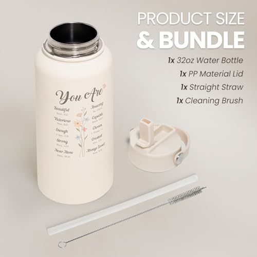 Christian Gifts for Women, Inspiration Water Bottle 32oz Stainless Steel Insulated with Lid, Religious Gifts for Mom Friends Ladies on Birthday Mother's Day Christmas - color: Christian 2