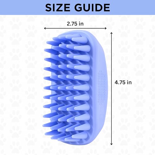 Bath Brush for Pet Grooming & Massage - Rubber Scrubbing Brush for Showers, Ideal for Long & Short Haired Dogs and Cats, Essential Puppy Accessory, Long Pins [We Love Doodles] | Best Dog Scrubber for Bath, Curry Brush For Puppy, Essential Pet Bathing Supp