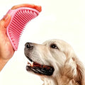 Silicone Pet Bathing Brush With Adjustable Circular Handle, Non-Slip Grip, Soft Bristles for Dog & Cat Grooming, Shampooing, Massaging - Ideal for Bathing, Pink