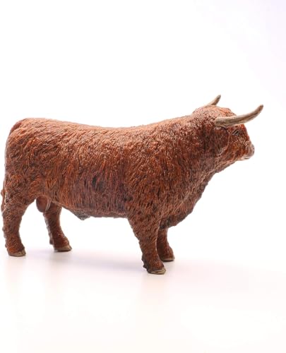 Schleich Farm World Realistic Highland Bull Cow Animal Figurine - Highly Detailed and Durable Farm Animal Toy, Fun and Educational Play for Boys and Girls, Gift for Kids Ages 3+ - style: Highland Bull