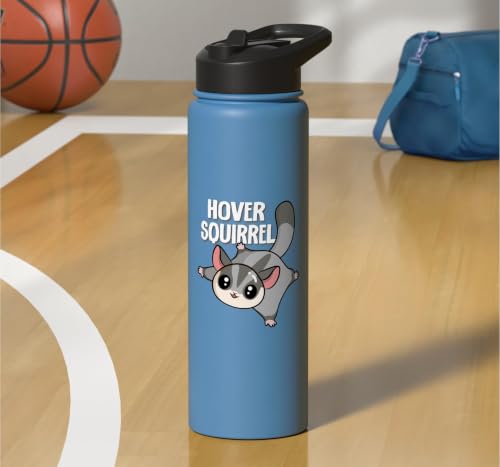 Cute Womens Girls Kids Mom Hover Squirrel Sugar Glider Lover Stainless Steel Insulated Water Bottle - color: Light Blue