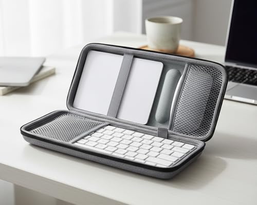 Hard Case Compatible with 67 68 Keys Apple Magic Keyboard MLA22LL/A + Magic Trackpad + Apple Magic Mouse,Gray - color: Gray
