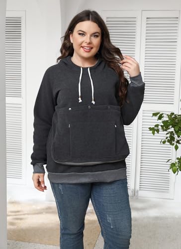 Pet Cat Dog Pouch Hoodie Small Animal Carrier – Kitten Puppy Pouch Sweatshirt Holder Fleece Unisex Hoodies Dark Grey - color: Dark Grey, size: 3X-Large
