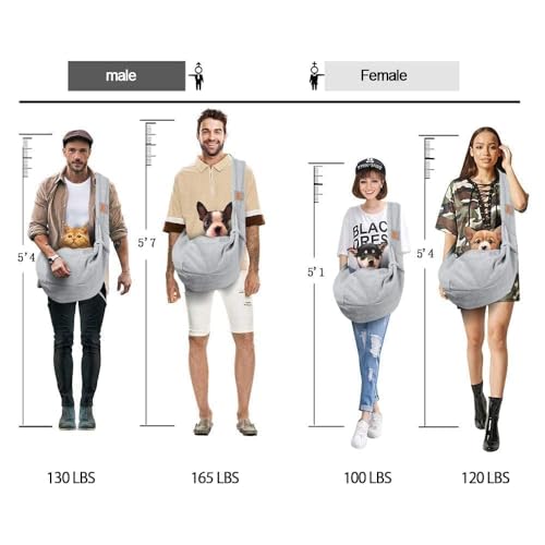 Tomkas Dog Cat Carrier Sling Classic Pocket & Classic Strap(M,Grey) - color: Grey