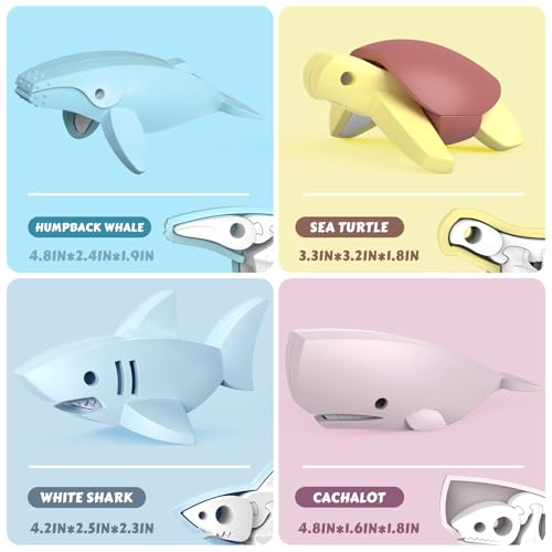 Magnetic Ocean Animals Building Toys,STEM Toddler Learning Toys 3D Puzzle Sea Animals for Boys Girls, Educational Magnetic Travel Montessori Toy Turtle Whale Shark,Unique Birthday Gift for Kids 3 4 5 - style: Ocean Animals