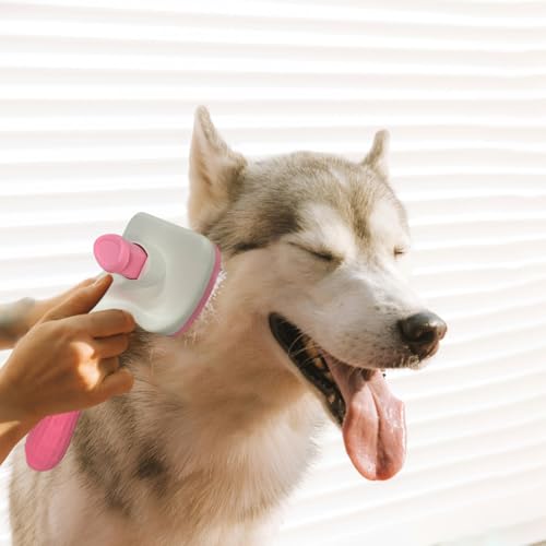 Pet Cleaning Deshedding Brush,Pet Hair Removal Brush for Shedding Massaging Grooming for Small Dogs,Cats,Rabbits(pink) - color: pink