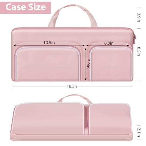 Keyboard Carrying Case for Logitech MK270 MK345 MK335 MK955 | For Office Users, Commuters, and Travelers; Organizer with Mouse and USB Receiver Pocket, Case Only - Pink - color: pink