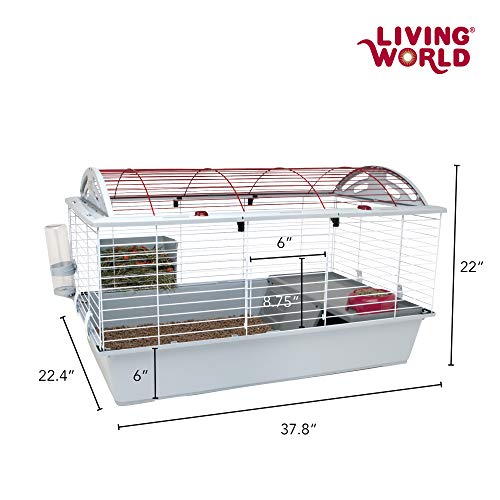 Living World Deluxe Hybrid Habitat for Small Animals, Large | Rabbit, Guinea Pig, Chinchillas, and Small Animal Cage - size: 37.8"L x 22.5"W x 22.0"H