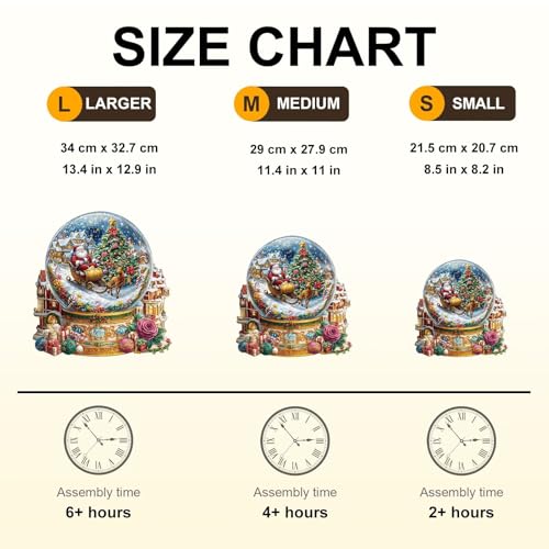 Christmas Crystal Ball Puzzles Adults Gifts Wooden 100 Pieces 8.5 * 8.2in - color: Christmas Crystal Ball, size: Small
