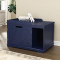 PUPETPO Cat Litter Box Enclosure Furniture, Hidden Litter Box Cabinet with Flip Top, 31.5" Indoor Cat House Washroom for Kitty, Medium and Large Cat, Blue - color: Blue