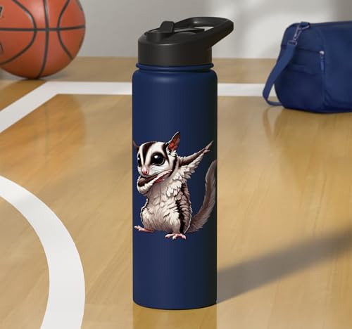 Sugar Glider, Dabbing | Kids, Girls, Boys | Sugar Glider Stainless Steel Insulated Water Bottle - color: Navy Blue