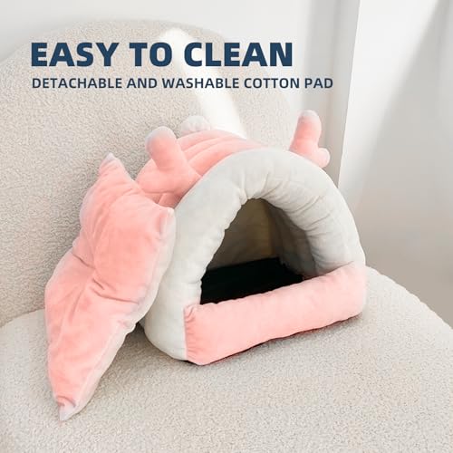 Guinea Pig Hideout, Warm Bed for Guinea Pig,Rabbits, Chinchillas, Guinea Pig Bed, Cozy Small Animal Winter Shelter (Pink, Small) - color: Pink, size: Small