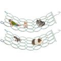 Hypeety Rat Climbing Rope Net Small Pet Hanging Swing for Cage Accessories | Bird hammock, climbing ladder bridge, cage enrichment toys, for rat/guinea pig/sugar glider, with 4 hooks, 28-ring, 2pcs - color: 28-ring