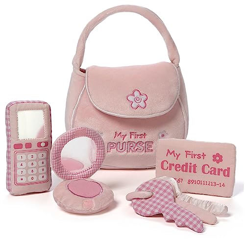 GUND Baby My First Purse 5-Piece Sensory Plush Toy Playset for Babies - style: Purse Playset