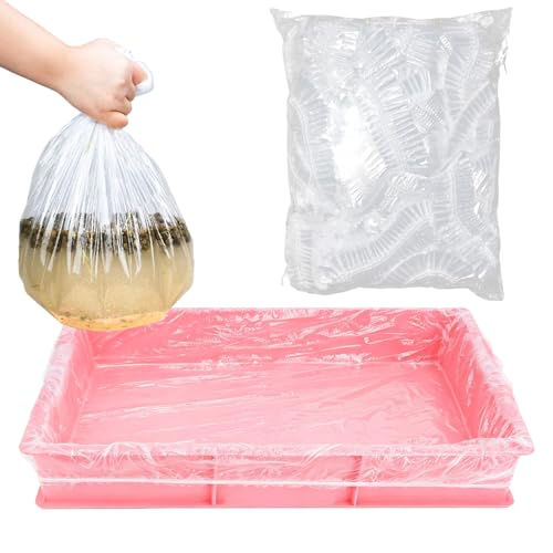 50 Pcs Disposable Rabbit Cage Liner Litter Box Liners Pet Tray Film Bags | Quick Cleanup Leak-Proof Small Animal Toilet Plastic Film Cover for Guinea Pig Bunny Bird Chinchilla - size: Small