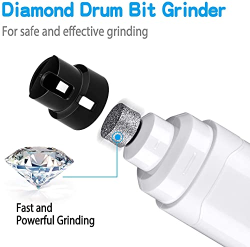 Casfuy Dog Nail Grinder Upgraded - Professional 2-Speed Whisper-Quiet Electric Pet Nail Trimmer Painless Paws Grooming & Smoothing for Small Medium Large Dogs & Cats (White) - color: A-White