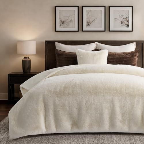 EVERGRACEHOME Faux Chinchilla Fur Throw Blanket, 72"x90", Arctic White | Luxury, Super Soft, 1220GSM, Fluffy Cozy Mink, Reversible Velvet Back, Warm Thick Heavy Winter Queen Blanket for Bed, Gift - color: Arctic White, size: 72"x90"