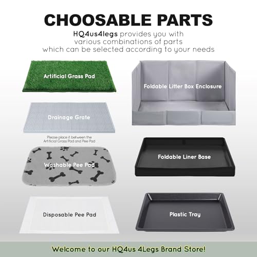 HQ4US 4LEGS Small Portable Dog Pee Pads Holder for Travel, Puppy Pad Holder Foldable Liner Base 23''x15'' Training Pad Holder with Fixing Clips, Dog Litter Box Waterproof, Easy Clean,Indoor Dog Potty - size: S 23'' x 15'' for Dog＜ 19" Length