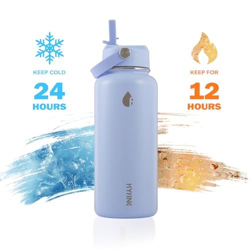 32oz Insulated Stainless Steel Water Bottle with Straw Lid Lager Capacity - color: Blue