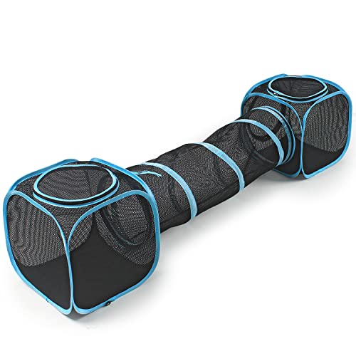 INTURN Cat Furniture Tent for Indoor and Outdoor Playpen Portable Cat Tunnels, Outdoor Kennel (2 Cube + Tunnel) - color: 2 Cube + Tunnel