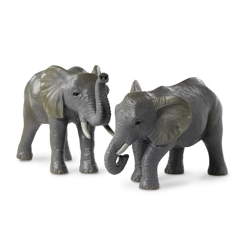 Terra by Battat African Elephant Animal Toys Family, 4 Figurines, Animals | 4 realistic plastic safari animal figures with 2 adult African elephants and 2 calves for pretend play, collecting, 3+ Years - style: African Elephant Family