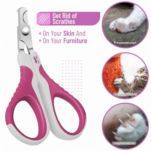 Mr. Pen- Cat Nail Clipper, Stainless Steel | Professional Sharp Cat Claw Trimmer for Small and Medium Cats, Pet Nail Clipper with Sturdy Non Slip Handle - color: Grey/Fandango Violet