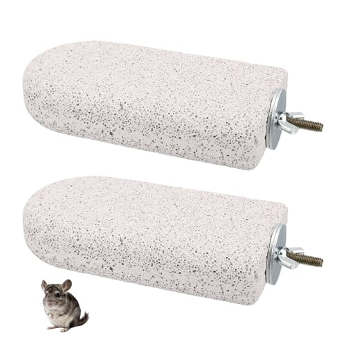 2pcs Chinchilla Lava Ledge, Pumice Climbing Platform & Chewing Toy Teeth Grinding Cage Accessories Lava Rock Chew Stuff for Rats Gerbil Chinchillas Squirrels Guinea Pigs Hamsters - color: Gray, size: Large