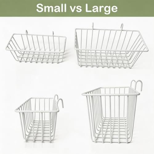 Rabbit Hay Feeder Rack, Metal Hanging Hay Dispenser (White, Small) | 2 Pack Small Animals Hay Feeder for Cage Metal Hanging Hay Holder for Rabbits Guinea Pigs Chinchillas Ferrets - color: White, size: Small