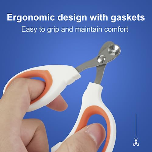 Cat Nail Clippers with Circular Cut Hole -Avoid Over Cutting Pet Nail Clippers -Sharp Angled Blade Professional Paw Trimmer Set for Novice Pet Families (Orange) - color: Orange