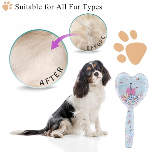 Small Dog Brush, Soft Dog Grooming Comb for Shih Tzus, Yorkies, Maltipoos, Maltese, Love Shape Puppy Massaging Pet Hair Brush, Cat Brush, for Small Dogs Cats of All Hair Types (Sky Blue) - color: Sky Blue