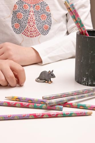 Grey Mouse and Its House Figurine Toy, Wild Life Collection, Kids Ages 3+ | A small rodent with its own miniature shelter | hand-painted | a piece to collect | original gift idea for the whole family