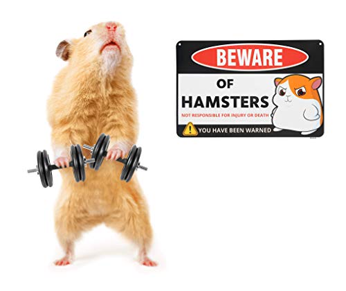 Venicor Hamster Sign Decor - 8 x 12 Inches - Aluminum - Hamster Cage Accessories - Hamster Gifts Things Toys Clothes Stickers Stuff