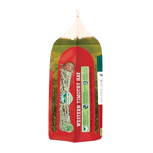 Oxbow Western Timothy Hay, Rabbit & Guinea Pig Hay, High Fiber, USA, 90 oz | Oxbow Timothy Hay, Bunny Hay For Rabbits, Guinea Pigs, Bunnies and Chinchillas, Hand-Sorted, De-Dusted, Made in USA - size: 90 Ounce (Pack of 1)