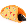 Guinea Pig Hideout - Guinea Pig Taco Hideout, Guinea Pig Tunnel House, Washable Hides, Ideal for Small Pets, Pizza Pattern