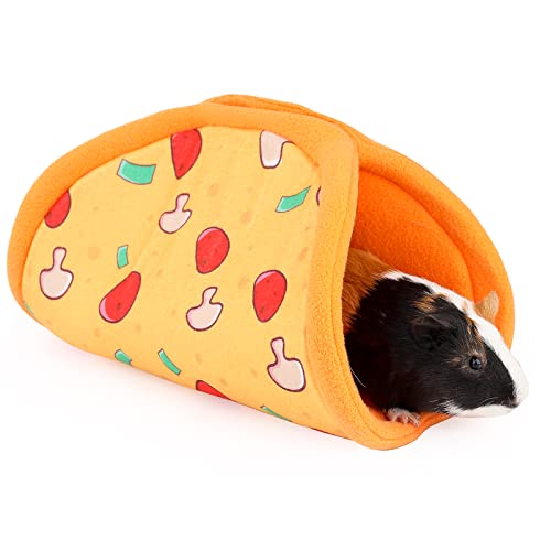 Guinea Pig Hideout - Guinea Pig Taco Hideout, Guinea Pig Tunnel House, Washable Hides, Ideal for Small Pets, Pizza Pattern