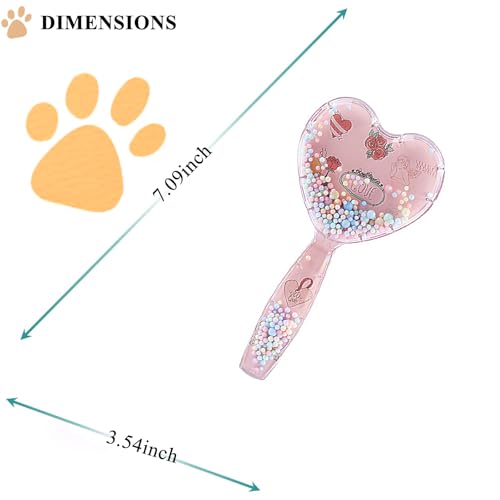 Small Dog Brush, Soft Dog Grooming Comb for Shih Tzus, Yorkies, Maltipoos, Maltese, Love Shape Puppy Massaging Pet Hair Brush, Cat Brush, for Small Dogs Cats of All Hair Types (Pink Blue) - color: Pink Blue