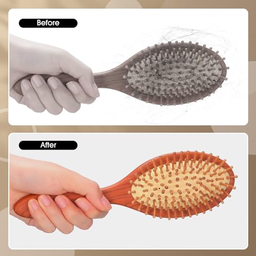 Yaomiao 2 Pcs Hair Brush Cleaner Tool 2-in-1, Gray Hairbrush Cleaner for Removing Hair Dust, Mini Comb for Removing Dirt, Home Salon Use - color: Gray