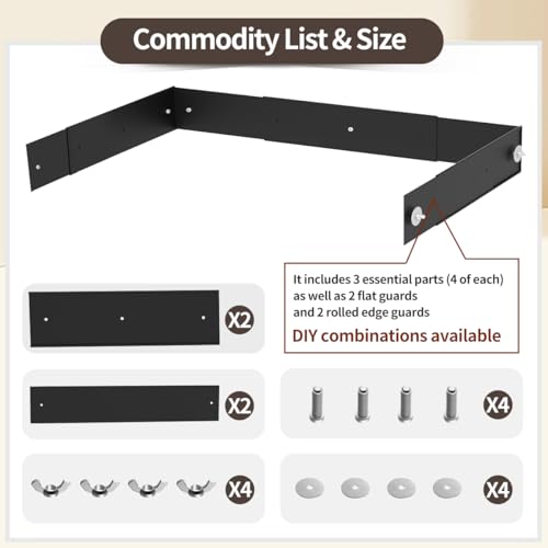 YKD Aluminum Alloy Scatter Guard for Ferret Nation & Critter Nation Cages | Urine Guard Easy Install Poop Guard to Contain Mess, Keep Floor Clean for Chinchillas, Rats (Black, Shelf Set) - size: Shelf Set