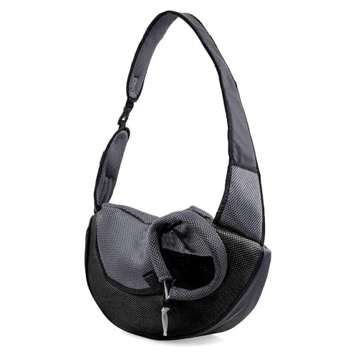 Kucehiup Pet Sling Carrier Travelling Hands-Free Puppy Backpack Black - color: Black