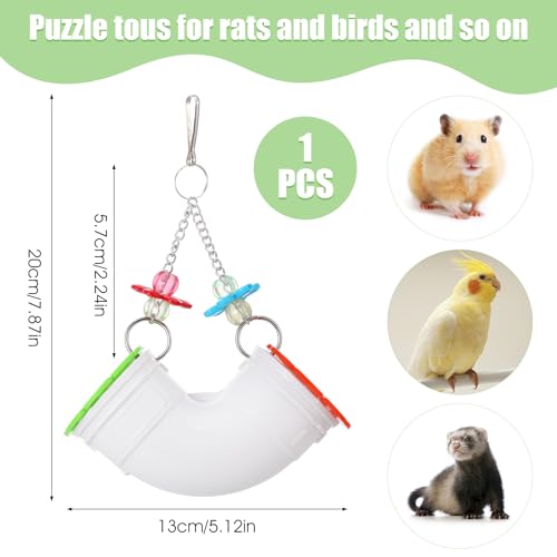 Rat Enrichment Toys, Rat Foraging Toy with Healthy Slow Feeder Design, Funny Hanging Rats Cage Accessories to Reduce Boredom for Pet Mice Hamsters Parakeets, Easy-Clean