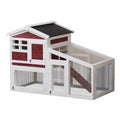 2-Tier 54" Wooden Rabbit Hutch with Non-Slip Ramp & Removable Tray – Indoor/Outdoor Bunny Cage with Weatherproof Asphalt Roof for Rabbits, Guinea Pigs, Rufous White - color: Rufous White