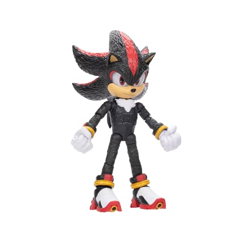 Sonic The Hedgehog – 5-Inch Shadow Action Figure – 20+ Points of Articulation – Official Collector Toy – Boys & Girls Ages 3+ | Sonic The Hedgehog Movie 5 Inch Action Figure Wave 1 - Shadow (Closed Mouth) - color: Shadow