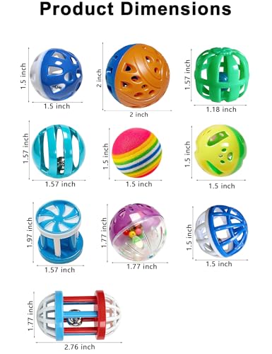 25-Pack Hollow Plastic Play Balls, Assorted Shapes for Ferrets | Varied Cutout Plastic Spheres, Internal Bell Sound Parts, Smooth PP Material, Mixed 1.5 in to 2.8 in Sizes - size: 1.5'' - 2.8''