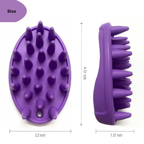 Rubber Curry Brush for Short Haired Dogs, Gentle Curry Comb | Dog Brush with Long Pins, Use Wet as Bath Scrubber or Dry to Remove Loose Hair