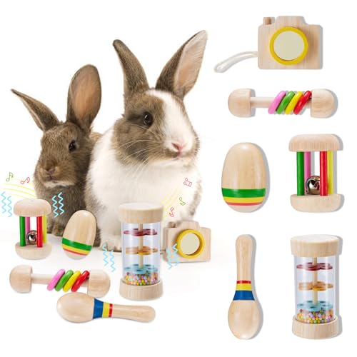AOWPFVV Wooden Bunny Toys,Safe Rabbit Toys for Guinea Pigs,Small Animals