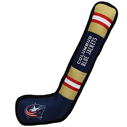 Pets First NHL Columbus Blue Jackets Stick Toy for Dogs & Cats. Play Hockey with Your Pet with This Licensed Dog Tough Toy Reward! , 16 inches long - color: Columbus Blue Jackets, style: NHL Dog Tug Toy
