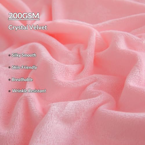 XeGe Luxury Bubble Fluffy Faux Rabbit Fur Bed Blanket Queen, Sweet Pink | 90"x90", Double-Sided, Hypoallergenic, No-Shed, Machine Washable, Pretty Comfy Fuzzy Blanket for Kids Teens Girls Women Mom - color: Pink, size: Queen (90" X 90")