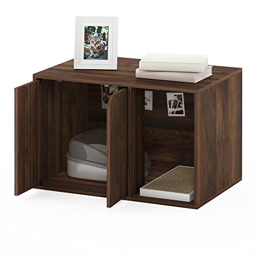 Furinno Peli Litter Box Enclosure, Small, Columbia Walnut - color: Columbia Walnut, size: Small