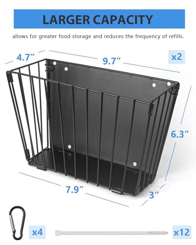 Rabbit Hay Feeder - Guinea Pig Hay Feeder - X-Large Metal Frame Bunny Hay Holder, 9.7x4.7x6.6 inch Guinea Pig Hay Holder for Bunny, Guinea Pigs, Chinchillas, Small Animals (2 Pack) - color: 2-Pack Black